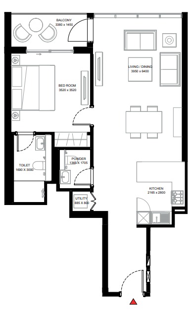 creek vistas grande 2BR type C  floor plan